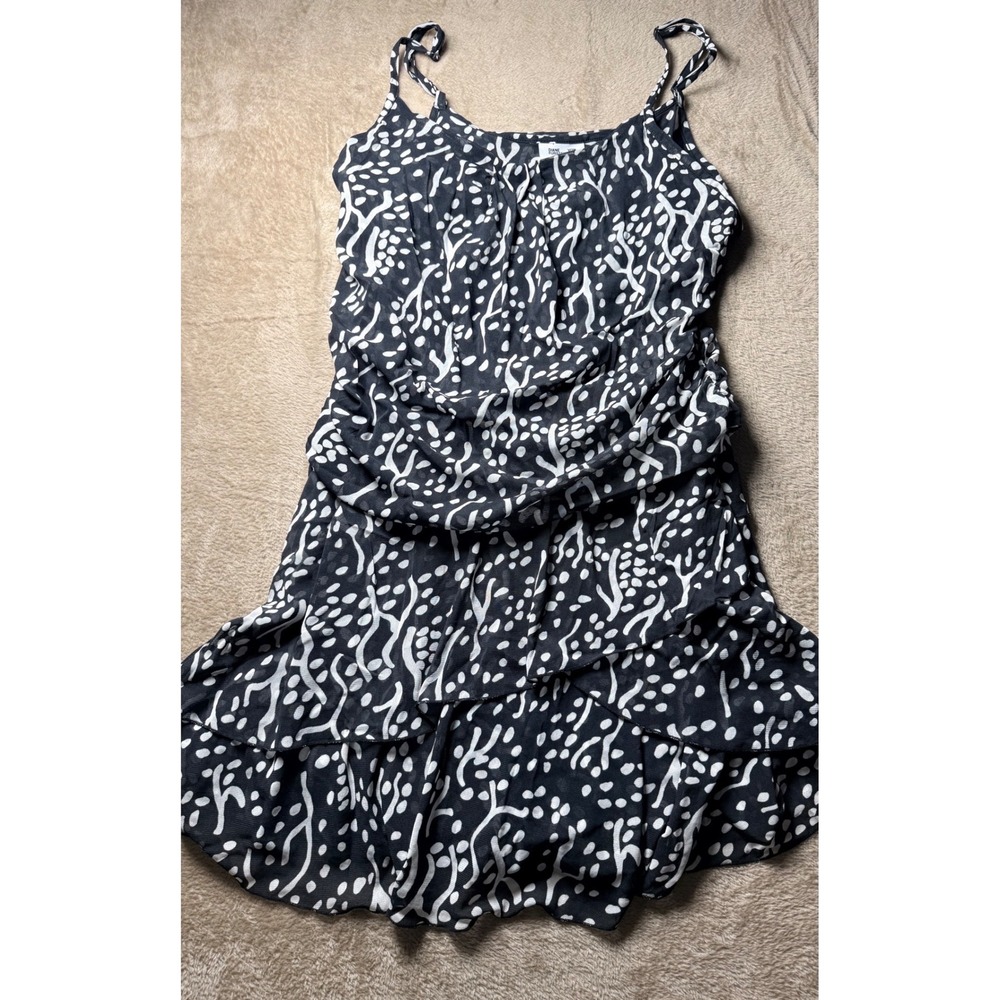 Diane von Furstenberg  Abstract Ruffle Mesh Ruched Dress 2X Garden Party Summer‎
